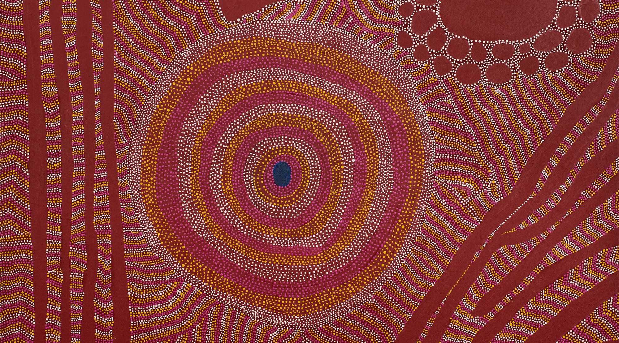 Lyall Giles, <em>Pangurpirri</em> (detail), 2024. Courtesy of Tjarlirli and Kaltukatjara Art, © Lyall Giles/Copyright Agency, 2025. Photo: Rebecca Mansell
